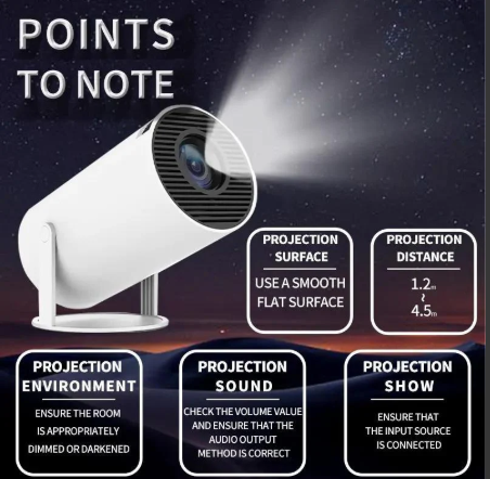 Proyector portátil, Proyector con control remoto, Proyector Android Wifi Bluetooth compatible