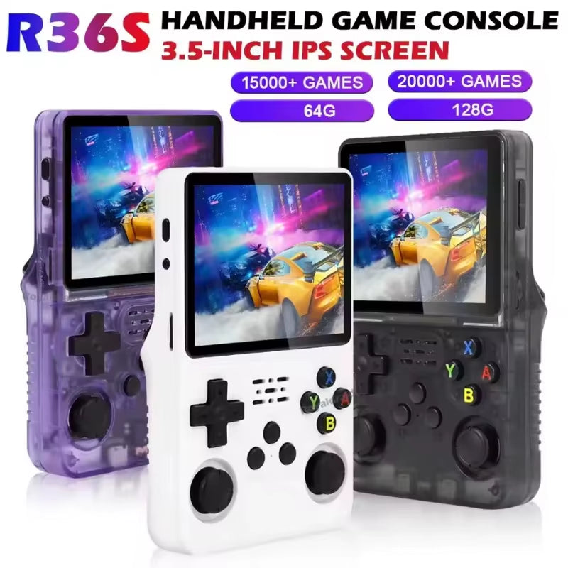Open Source R36S Retro Handheld Video Game Console Linux System 3.5 Inch IPS Screen Portable Pocket Video Player 64GB 128G Games