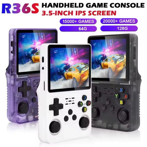 Open Source R36S Retro Handheld Video Game Console Linux System 3.5 Inch IPS Screen Portable Pocket Video Player 64GB 128G Games
